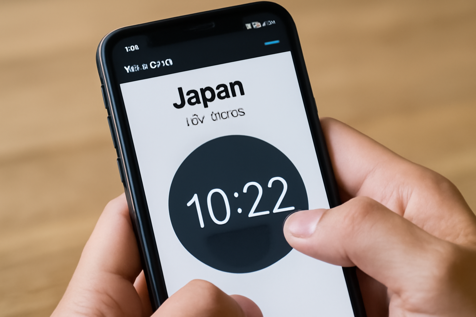 Current time in Tokyo Japan shown on a colorful clock